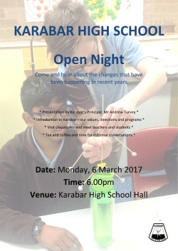 KARABAR HIGH SCHOOL Open Night