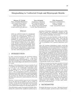 Marginalizing in Undirected Graph and Hypergraph Models Dept. of