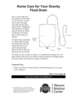 Home Care for Your Gravity Fluid Drain