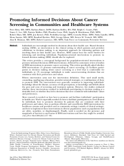 Promoting Informed Decisions About Cancer Screening