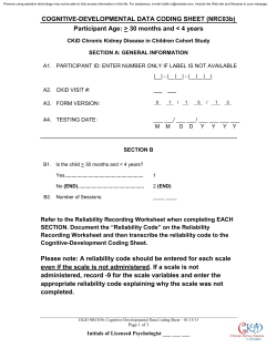 CKiD Data Coding Sheet: Cognitive/Developmental Data