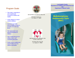 Multidisciplinary Assessment Team (MAT) Program Goals