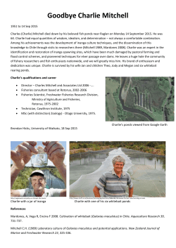 Goodbye Charlie Mitchell - New Zealand Freshwater Sciences Society