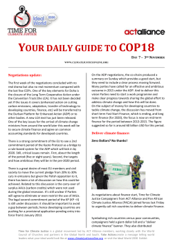 Your daily guide to COP18 Day 7 – 3rd November www