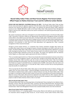 For Immediate Release - Forest Carbon Partners