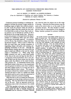 THE EFFECTS OF CONTINUOUS PRESSURE BREATHING ON