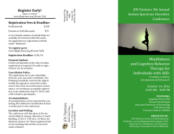 Mindfulness and Cognitive Behavior Therapy for Individuals with ASD: