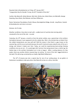 Meeting Report 1: January 20th