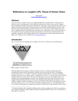 Reflections on Langlet`s "APL Theory of Human Vision"