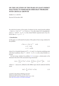 on the location of the peaks of least-energy solutions to
