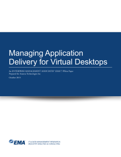 Managing Application Delivery for Virtual Desktops