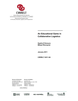 An Educational Game in Collaborative Logistics