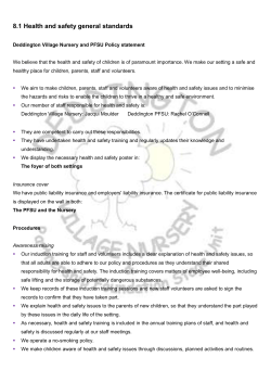 8 1 Health and Safety General Standards