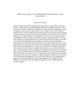 RESOLVING ANGER VIA TWO DIFFERENT EMOTION