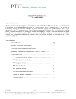 PTC SOFTWARE PRODUCTS