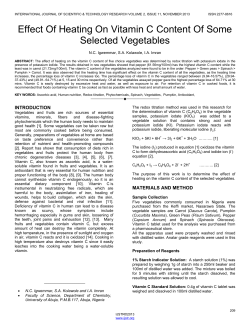 Effect Of Heating On Vitamin C Content Of Some Selected Vegetables