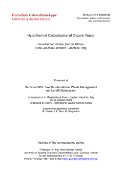 Hydrothermal Carbonization of Organic Waste