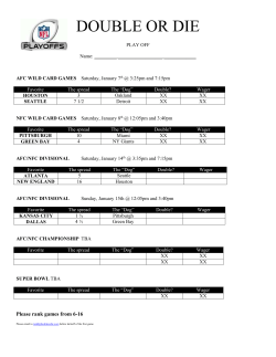 PLAY OFF WEEK 2