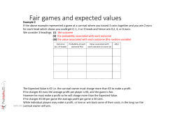 Fair games and expected values
