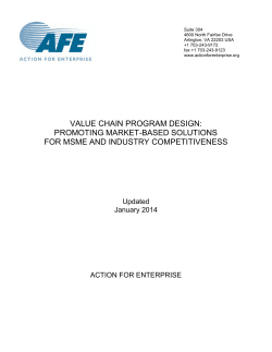 Approach for Value Chain Program Design