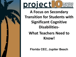 A Focus on Secondary Transition for Students with Significant