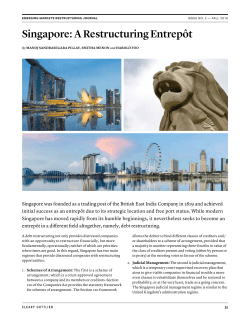 Singapore: A Restructuring Entrep&ocirc;t