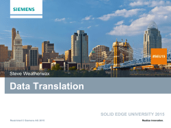 Data Translation in Solid Edge ST8 Table of content