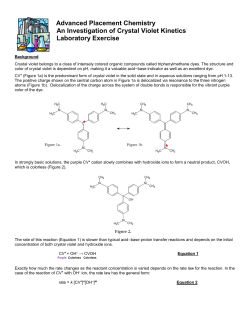 Chapter 14 - An Investigation of Crystal Violet Kinetics