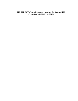 HR DIRECT Commitment Accounting for Central HR