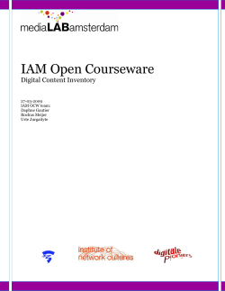 IAM Open Courseware - MediaLAB Amsterdam