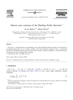 Almost sure versions of the Darling&ndash;Erd+os theorem