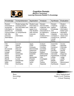 Cognitive Domain