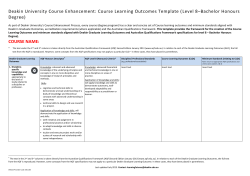 Course Learning Outcomes Template (Level 8&ndash;Bachelor