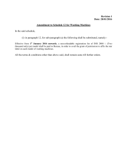 Revision 1 Date: 28/01/2016 Amendment to Schedule 12 for
