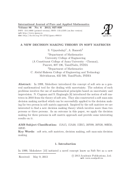 A NEW DECISION MAKING THEORY IN SOFT MATRICES S
