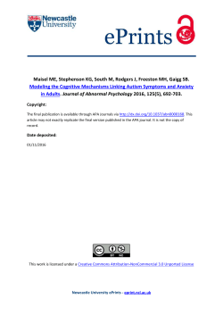 Modeling the Cognitive Mechanisms Linking Autism Symptoms and