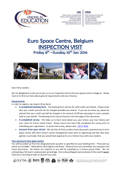 Euro Space Center Inspection Visit 2016 Information