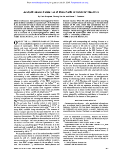 Acid pH Induces Formation of Dense Cells in Sickle