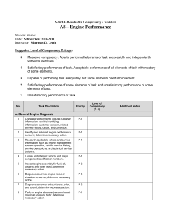 NATEF Hands-On Competency Checklist