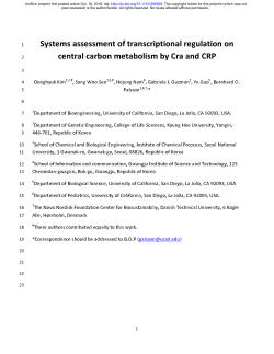 Systems assessment of transcriptional regulation on central carbon