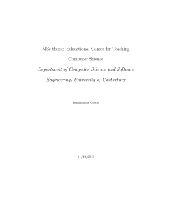 MSc thesis: Educational Games for Teaching Computer Science