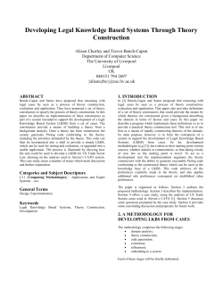 Developing Legal Knowledge Based Systems Through Theory