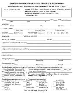 LEXINGTON COUNTY SENIOR SPORTS GAMES 2013