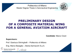 progettazione preliminare di un`ala in materiale