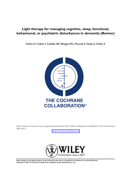 Light therapy for managing cognitive, sleep, functional, behavioural