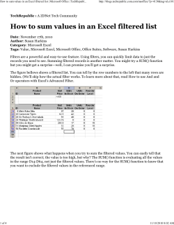 How to sum values in an Exc... - Cornerstone Business Solutions