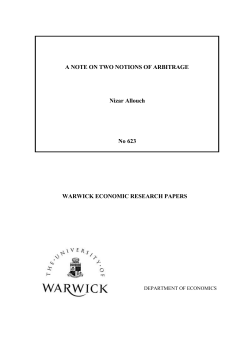 A NOTE ON TWO NOTIONS OF ARBITRAGE Nizar
