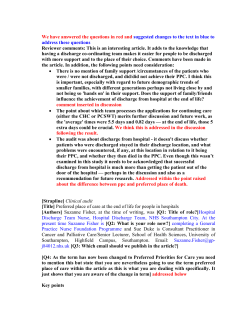Enhancing achievement of preferred place of care at the end of life