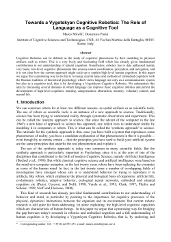 Towards a Vygotskyan Cognitive Robotics: The Role of Language
