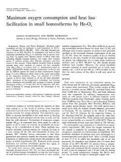 Maximum oxygen consumption and heat loss facilitation in small